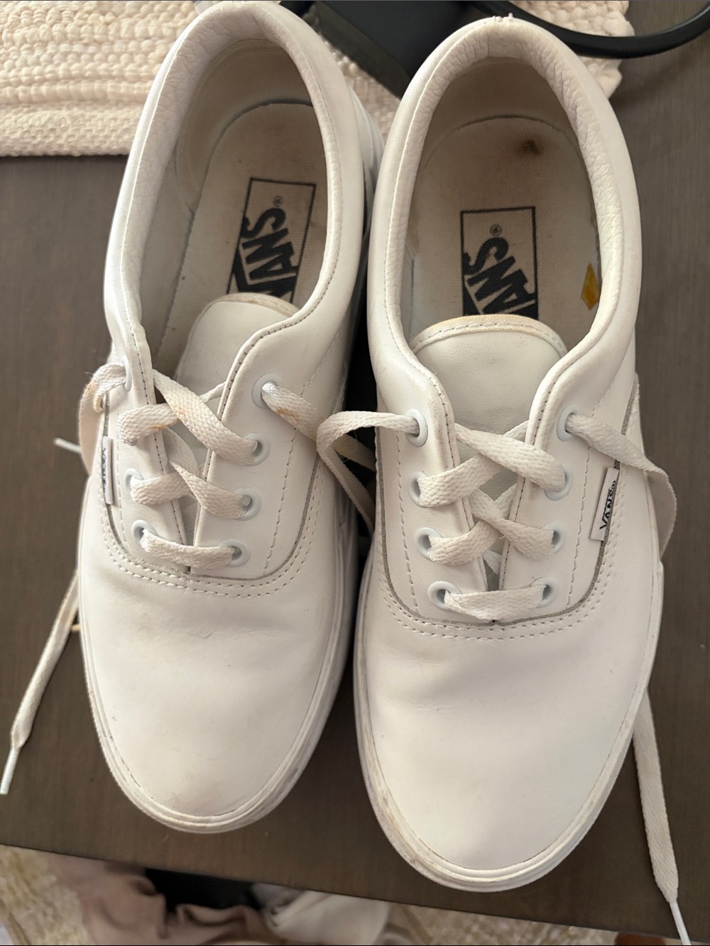 Vans White Low-Top Canvas Sneakers